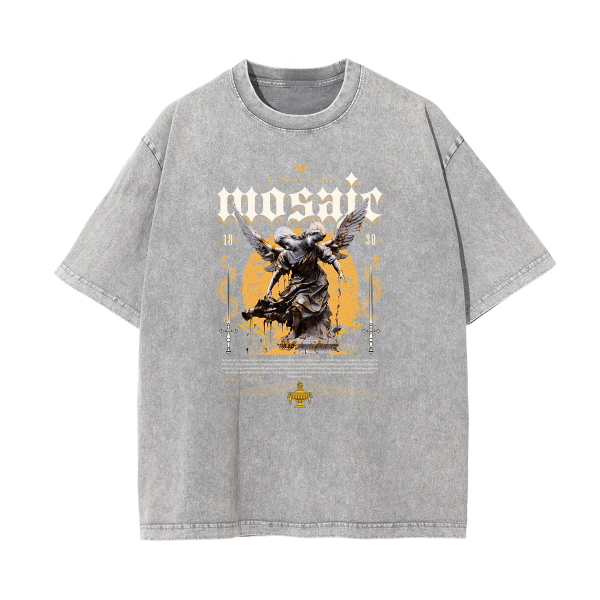 Vintage Wash Angel Pattern Tee-INNBLAC Fashion Apparel