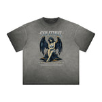 Vintage Frayed Angel Graphic Tee-INNBLAC Fashion Apparel