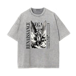 Vintage Wash Angel Pattern Tee-INNBLAC Fashion Apparel