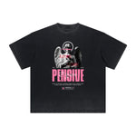 Washed Faded Thick Angel Pattern Tee-INNBLAC Fashion Apparel