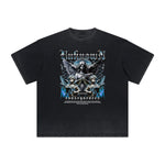 Washed Faded Thick Angel Pattern Tee-INNBLAC Fashion Apparel