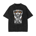 Washed Angel Statue Graphic T Shirt-INNBLAC Fashion Apparel