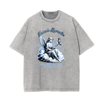 Crew Neck Angel Statue Graphic Tee-INNBLAC Fashion Apparel