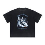 Distressed Angel Statue Graphic Tee-INNBLAC Fashion Apparel