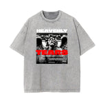 Crew Neck Angel Statue Graphic Tee-INNBLAC Fashion Apparel