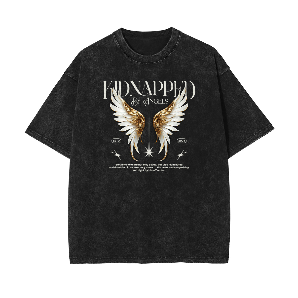 Washed Angel Statue Graphic T Shirt-INNBLAC Fashion Apparel
