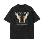 Washed Angel Statue Graphic T Shirt-INNBLAC Fashion Apparel