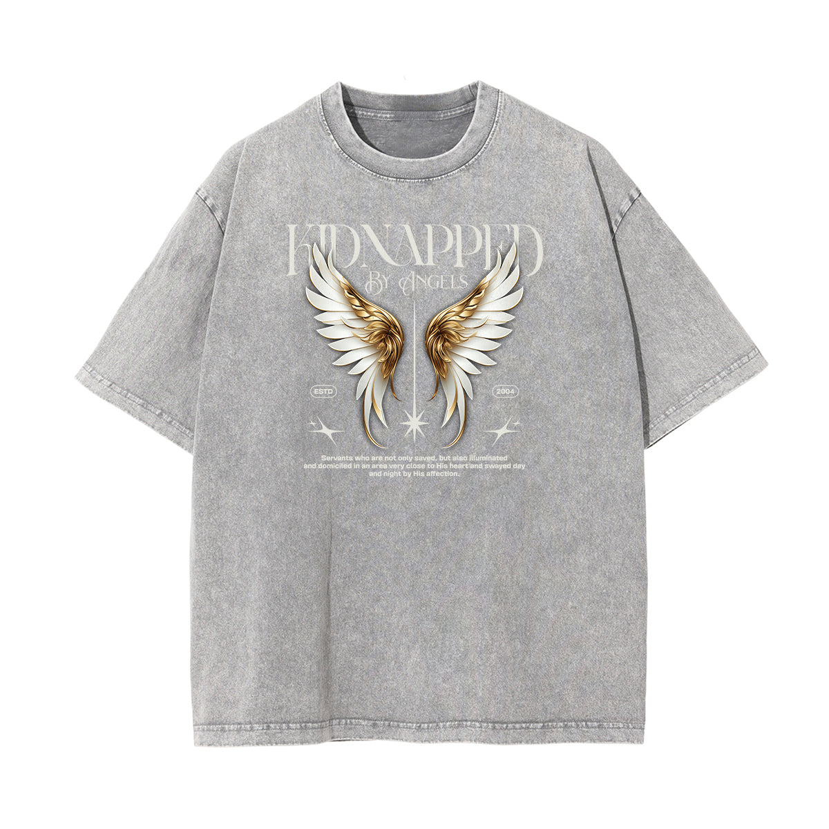 Crew Neck Angel Statue Graphic Tee-INNBLAC Fashion Apparel
