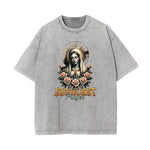 Crew Neck Angel Statue Graphic Tee-INNBLAC Fashion Apparel