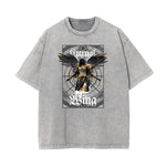 Crew Neck Angel Statue Graphic Tee-INNBLAC Fashion Apparel