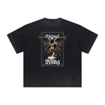 Distressed Angel Statue Graphic Tee-INNBLAC Fashion Apparel