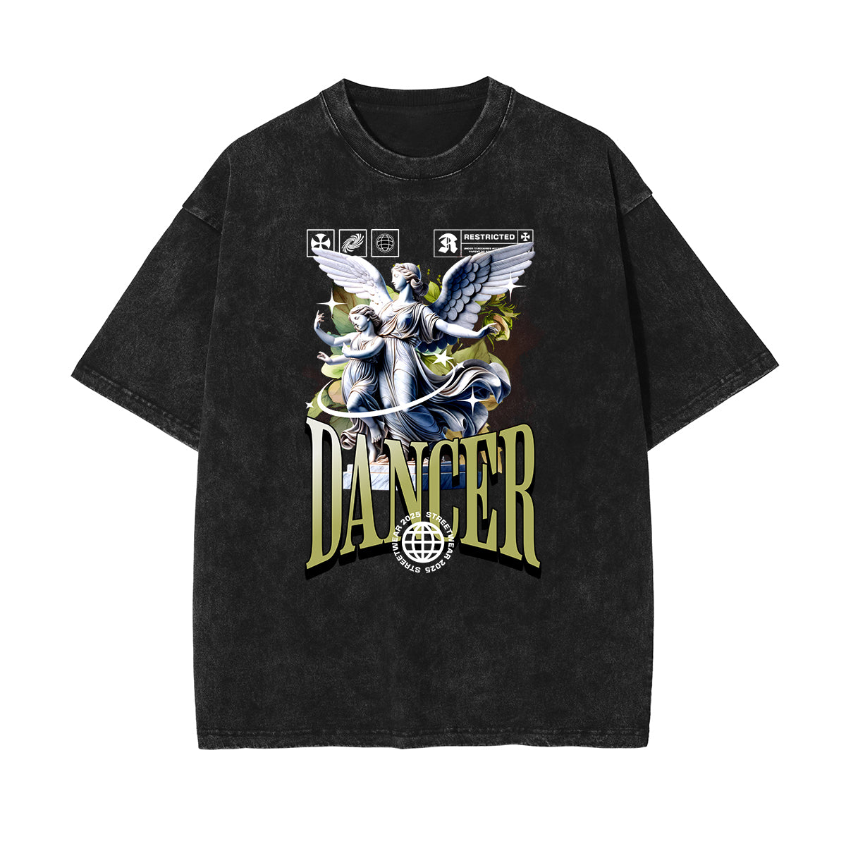 Washed Angel Streetwear Graphic Tee-INNBLAC Fashion Apparel