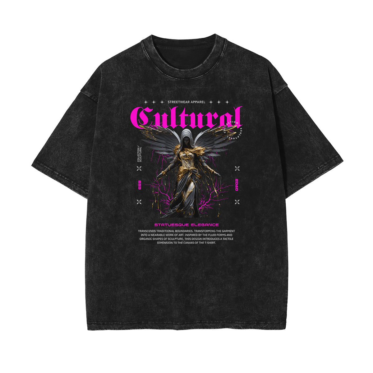 Washed Angel Streetwear Graphic Tee-INNBLAC Fashion Apparel