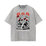 Faded Angel Streetwear Pattern Tee-INNBLAC Fashion Apparel