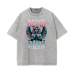 Faded Angel Streetwear Pattern Tee-INNBLAC Fashion Apparel