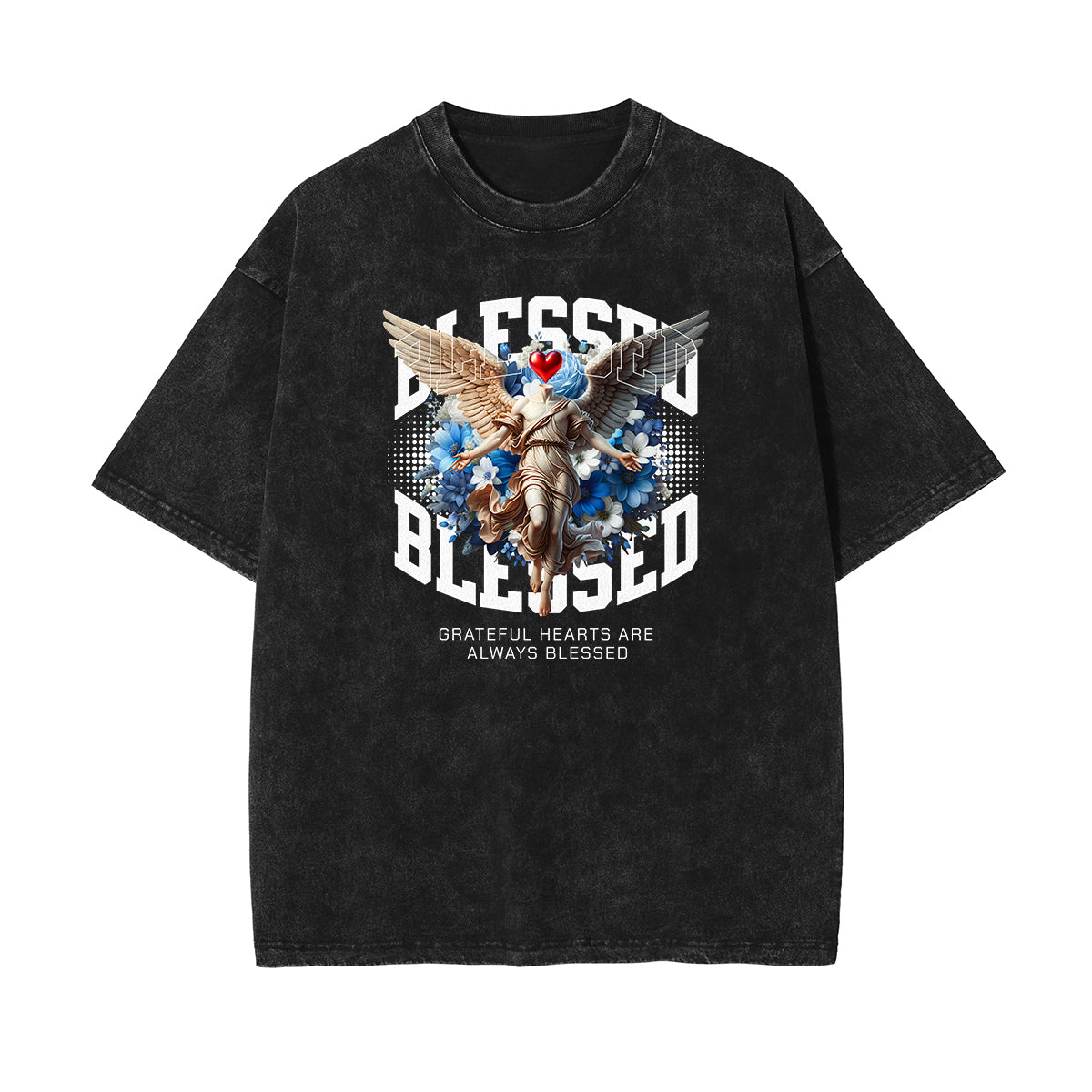 Washed Angel Streetwear Graphic Tee-INNBLAC Fashion Apparel