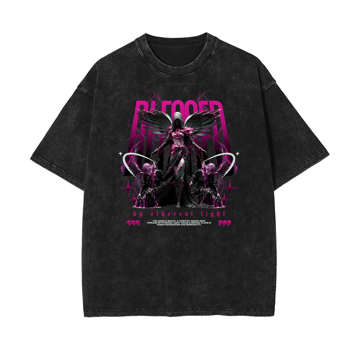 Washed Angel Streetwear Graphic Tee-INNBLAC Fashion Apparel