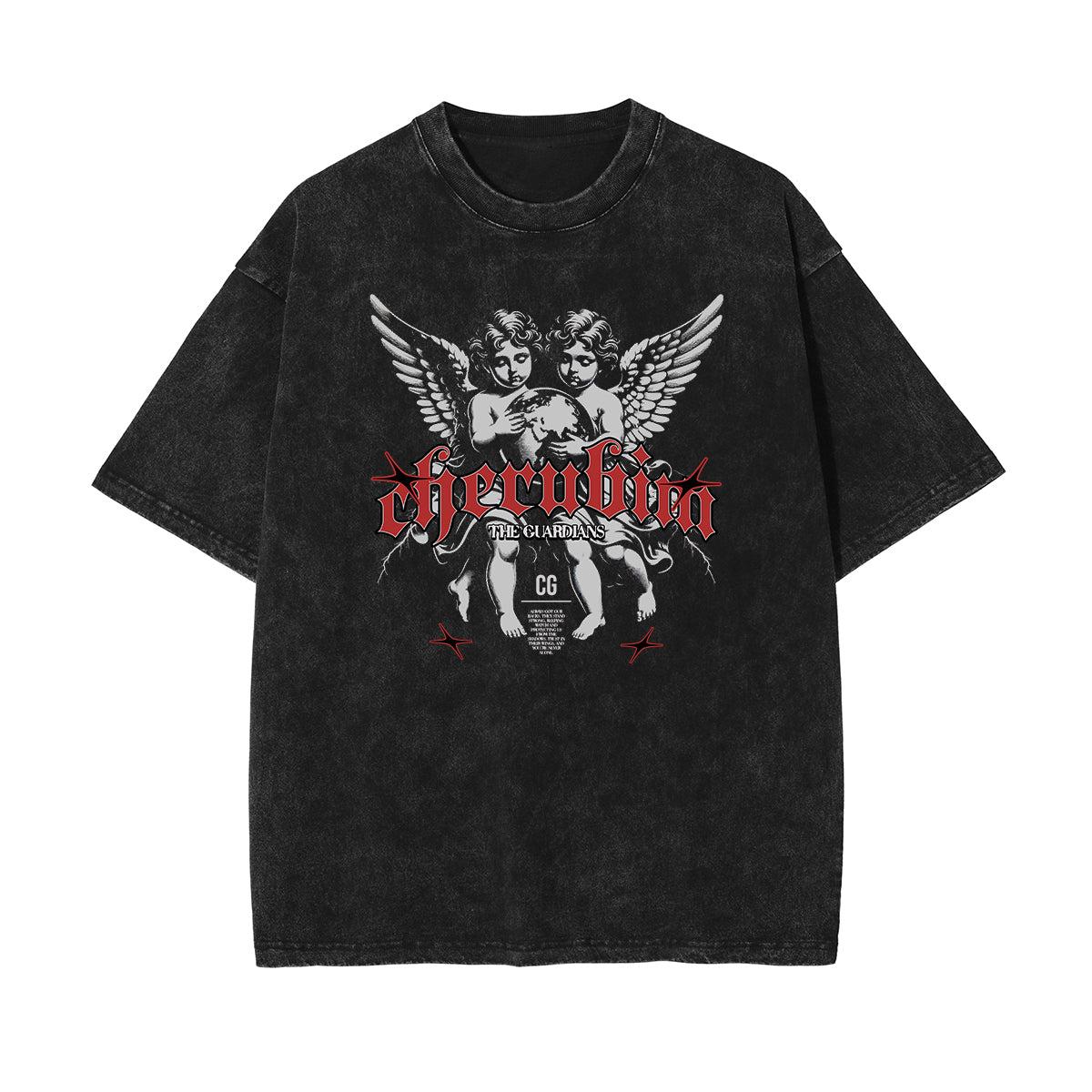 Washed Angel Streetwear Graphic Tee-INNBLAC Fashion Apparel