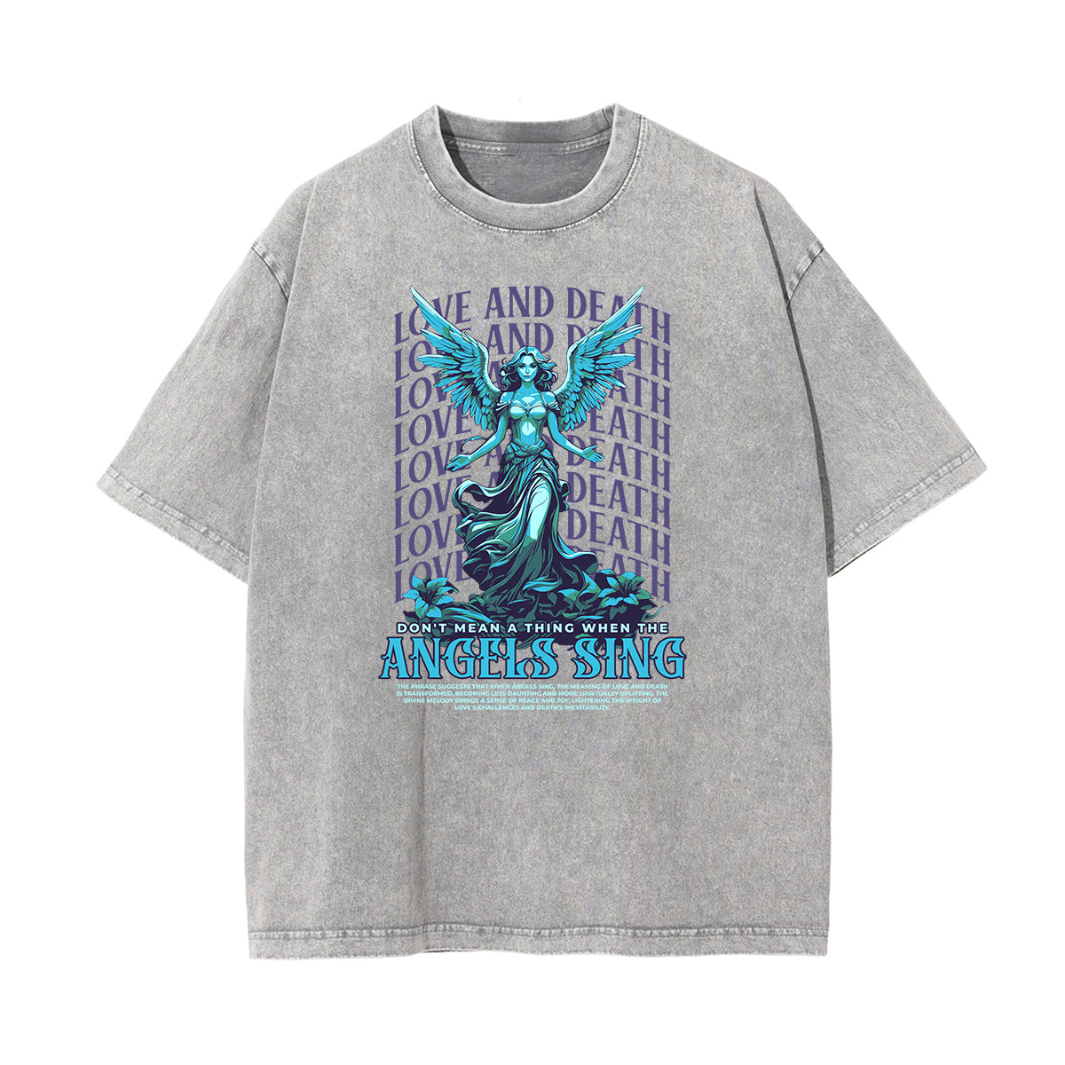 Faded Angel Streetwear Pattern Tee-INNBLAC Fashion Apparel