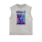Street Style Angel Pattern Tank Top-INNBLAC Fashion Apparel
