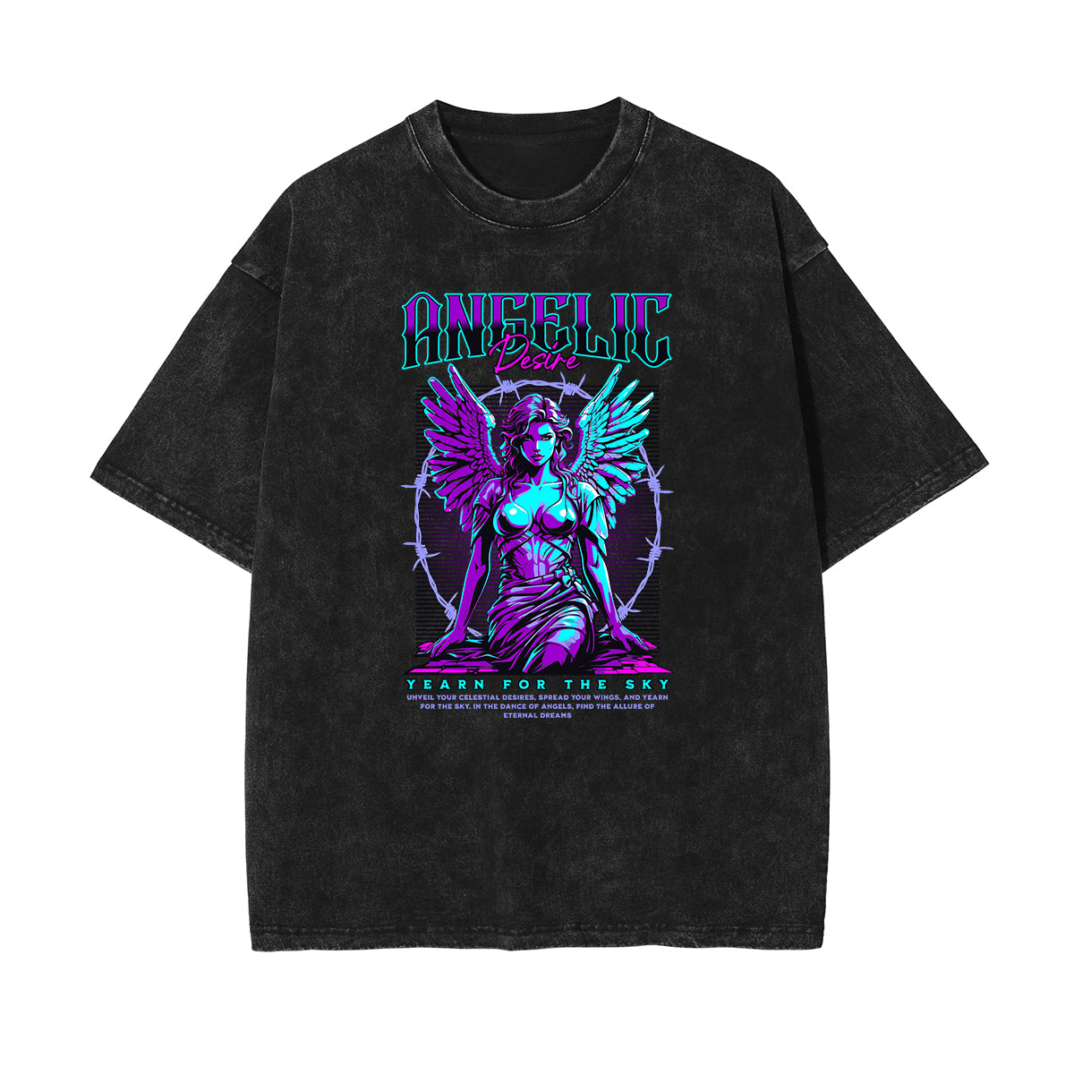 Street Style Angel Pattern Tee-INNBLAC Fashion Apparel