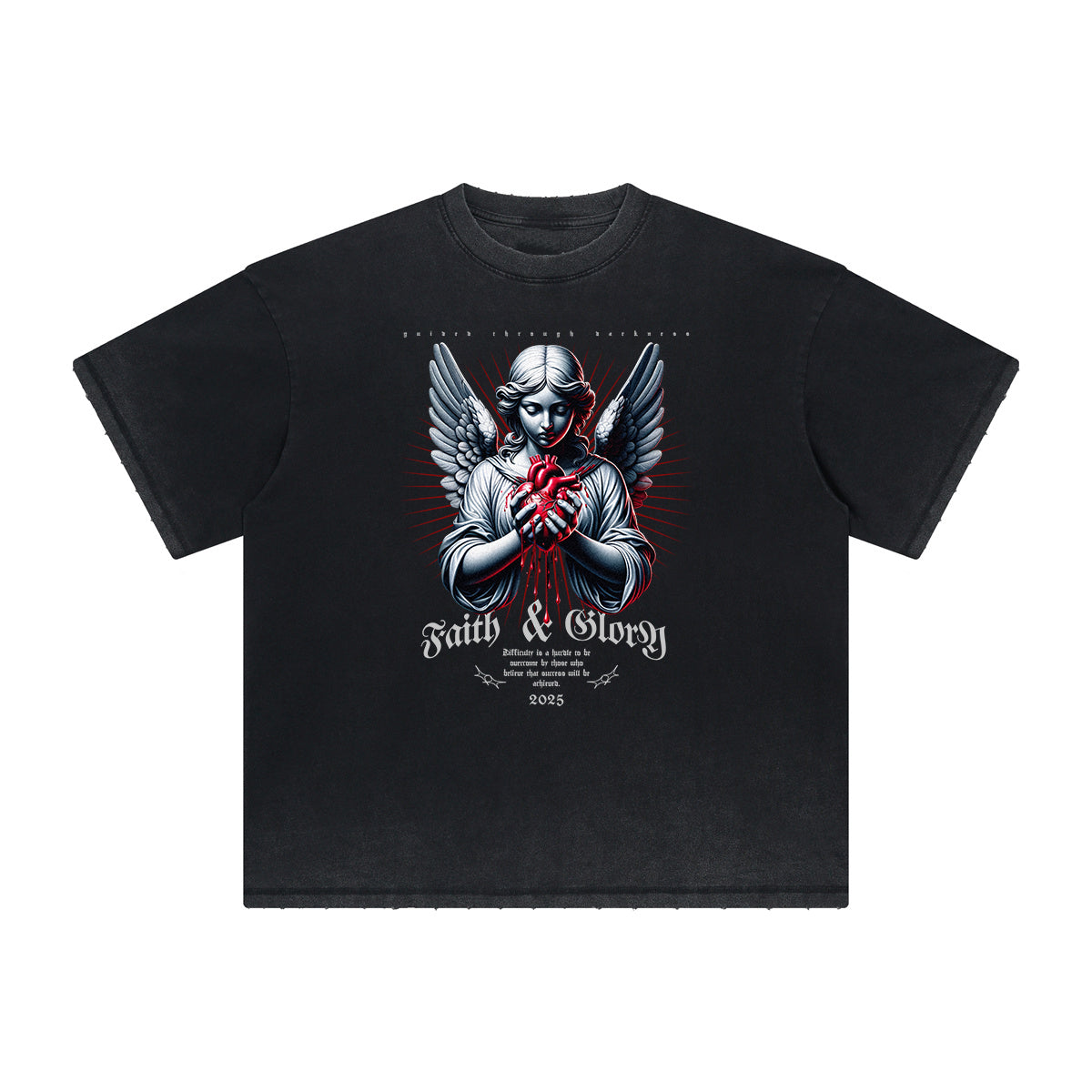 Heavyweight Street Style Angel Graphic Tee-INNBLAC Fashion Apparel