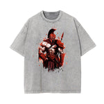 Washed Spartan Fighter Warrior Graphic Tee-INNBLAC Fashion Apparel