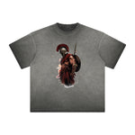 Distressed Spartan Fighter Warrior Graphic Tee-INNBLAC Fashion Apparel