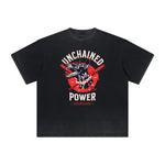 Heavyweight Faded Gangsta Pattern Tee-INNBLAC Fashion Apparel