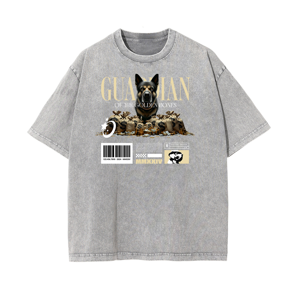 Vintage Faded Gangsta Pattern Tee-INNBLAC Fashion Apparel