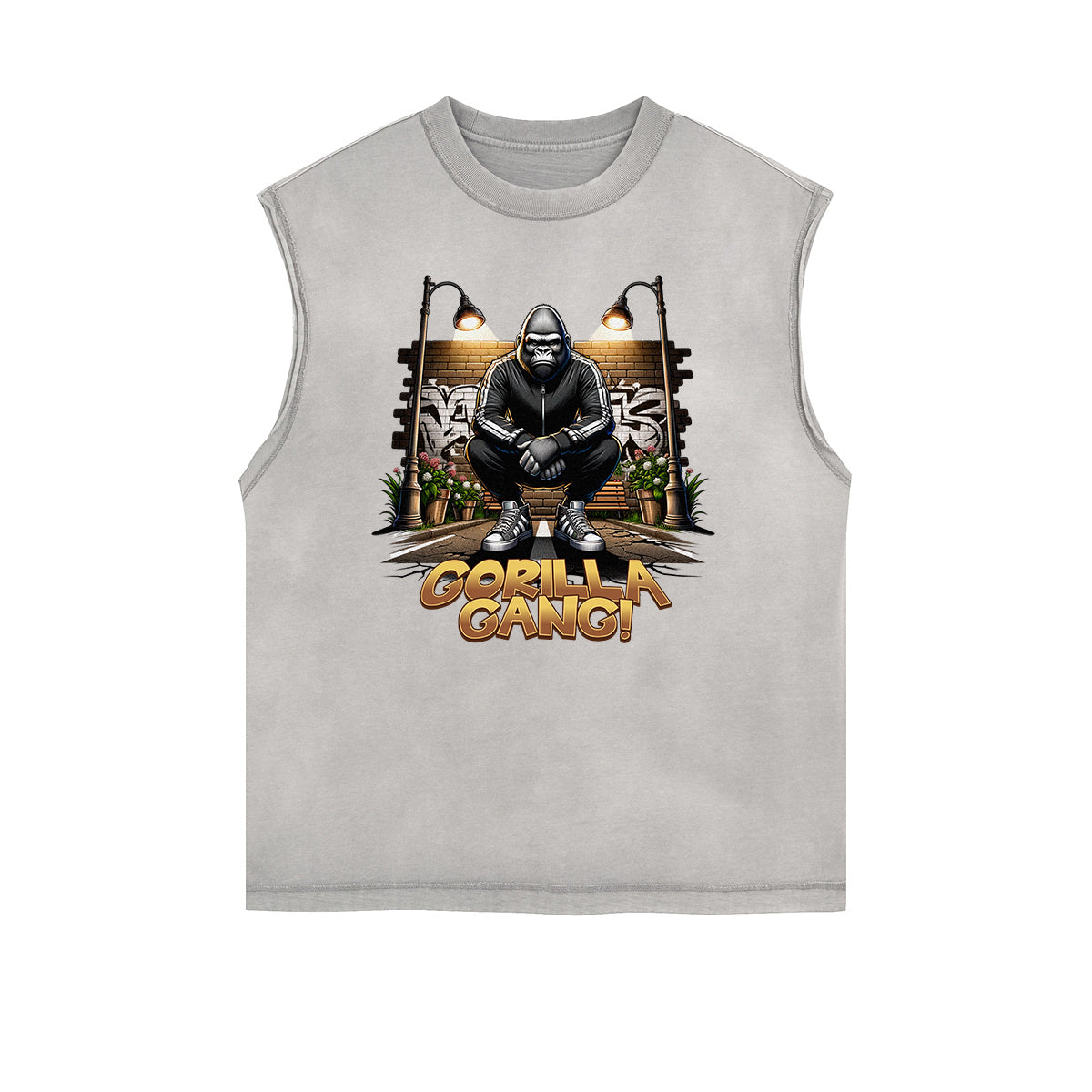 Frayed Edge Gangsta Streetwear Graphic Tank-INNBLAC Fashion Apparel