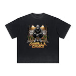Heavyweight Faded Gangsta Pattern Tee-INNBLAC Fashion Apparel