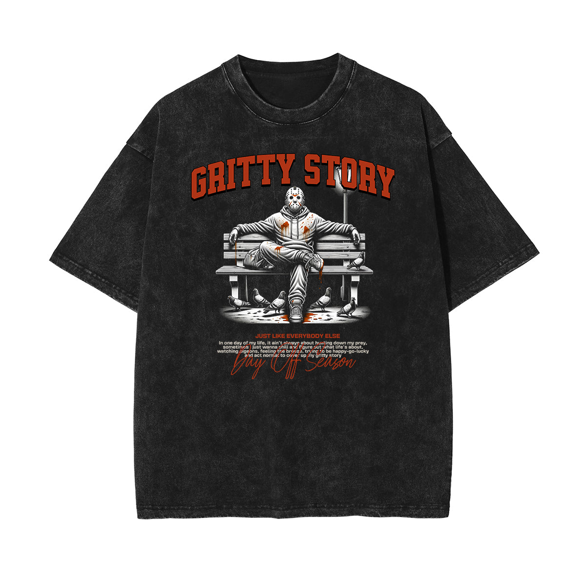 Washed Gangsta Streetwear Pattern Tee-INNBLAC Fashion Apparel