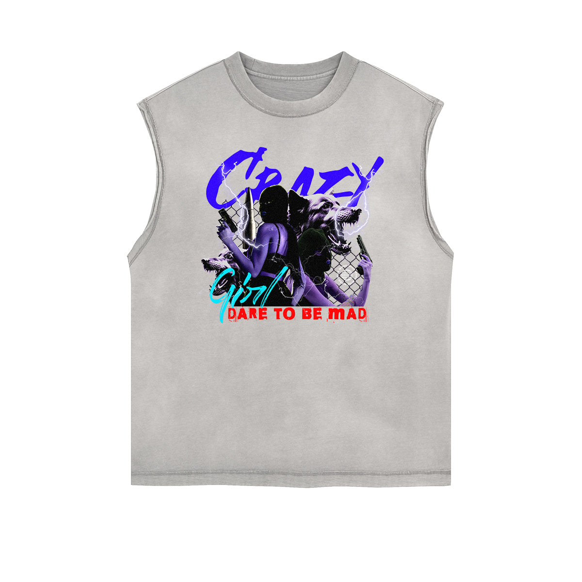 Frayed Edge Gangsta Streetwear Graphic Tank-INNBLAC Fashion Apparel