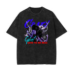 Washed Gangsta Streetwear Pattern Tee-INNBLAC Fashion Apparel