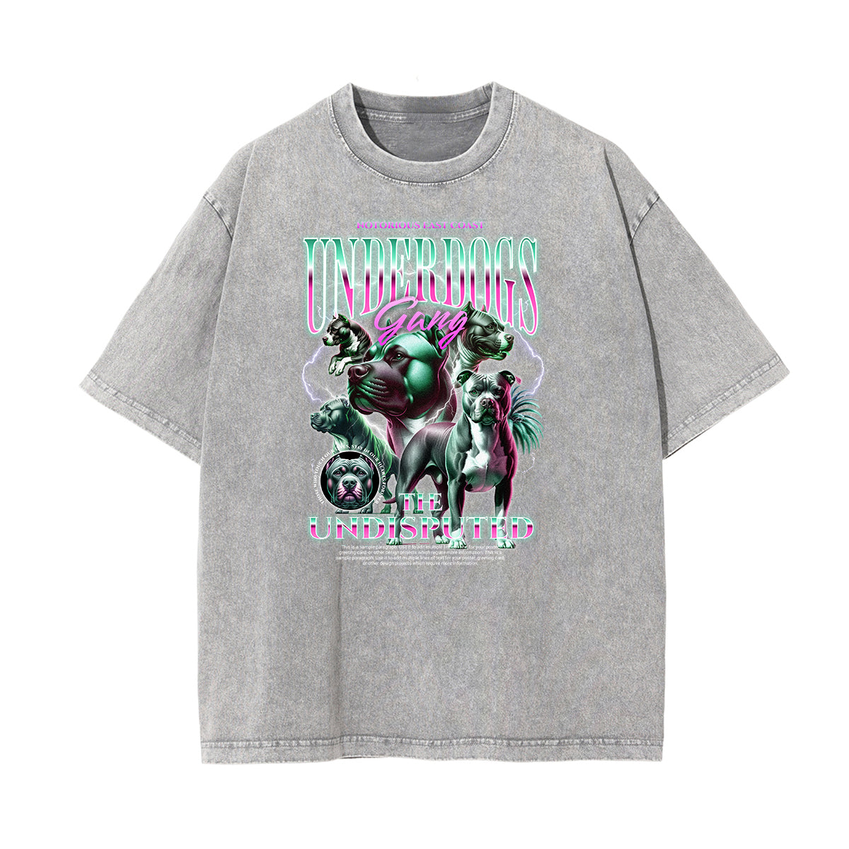 Vintage Faded Gangsta Pattern Tee-INNBLAC Fashion Apparel