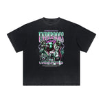 Heavyweight Faded Gangsta Pattern Tee-INNBLAC Fashion Apparel