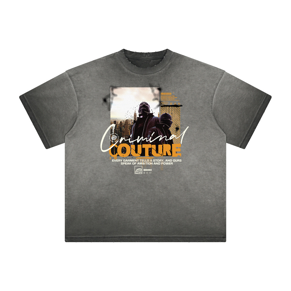 Distressed Gangsta Streetwear Graphic Tee-INNBLAC Fashion Apparel