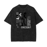 Washed Gangsta Streetwear Pattern Tee-INNBLAC Fashion Apparel