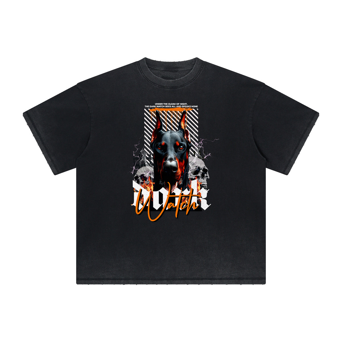 Heavyweight Faded Gangsta Pattern Tee-INNBLAC Fashion Apparel