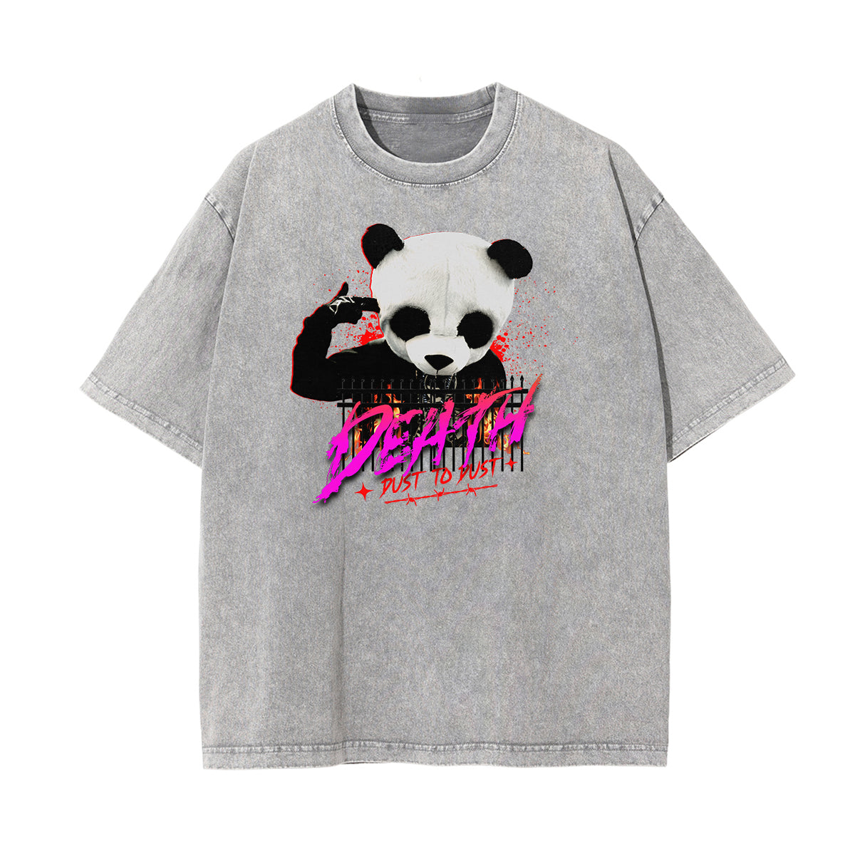 Vintage Faded Gangsta Pattern Tee-INNBLAC Fashion Apparel