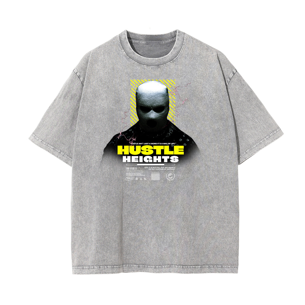 Vintage Faded Gangsta Pattern Tee-INNBLAC Fashion Apparel