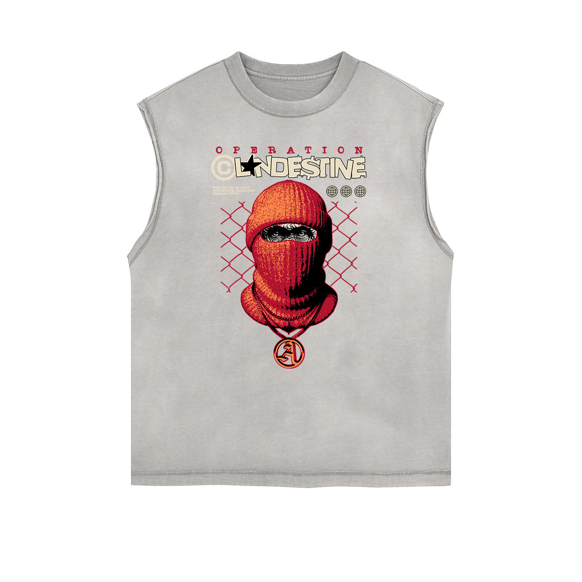 Frayed Edge Gangsta Pattern Tank Top-INNBLAC Fashion Apparel