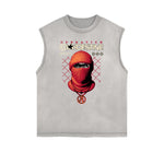 Frayed Edge Gangsta Pattern Tank Top-INNBLAC Fashion Apparel