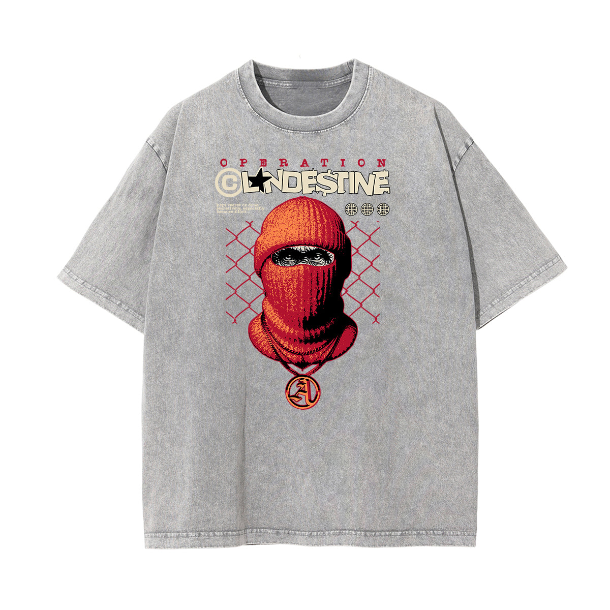 Mid Weight Faded Gangsta Graphic Tee-INNBLAC Fashion Apparel