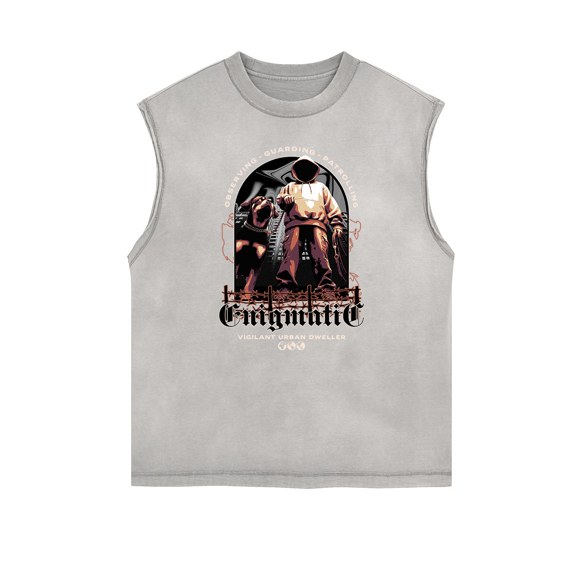 Frayed Edge Gangsta Pattern Tank Top-INNBLAC Fashion Apparel