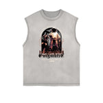 Frayed Edge Gangsta Pattern Tank Top-INNBLAC Fashion Apparel
