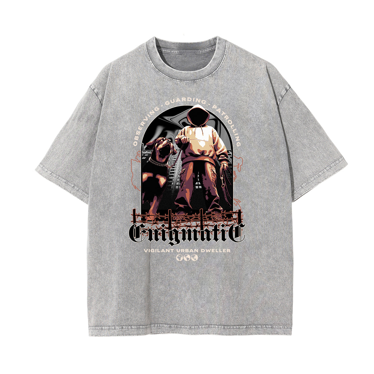 Mid Weight Faded Gangsta Graphic Tee-INNBLAC Fashion Apparel