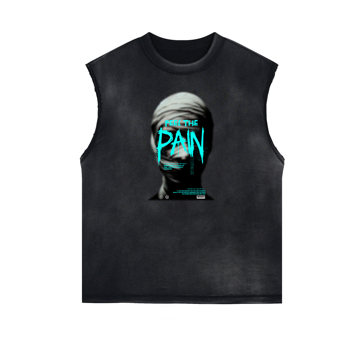 Frayed Edge Sleeveless Gangsta Graphic Tee-INNBLAC Fashion Apparel