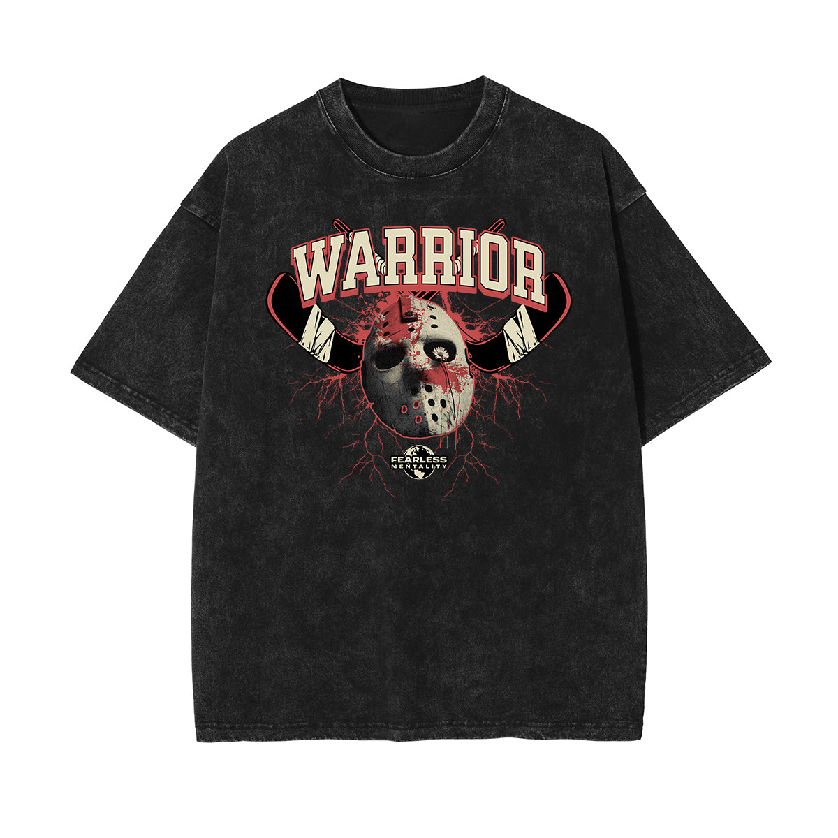 Vintage Washed Gangsta Pattern Tee-INNBLAC Fashion Apparel